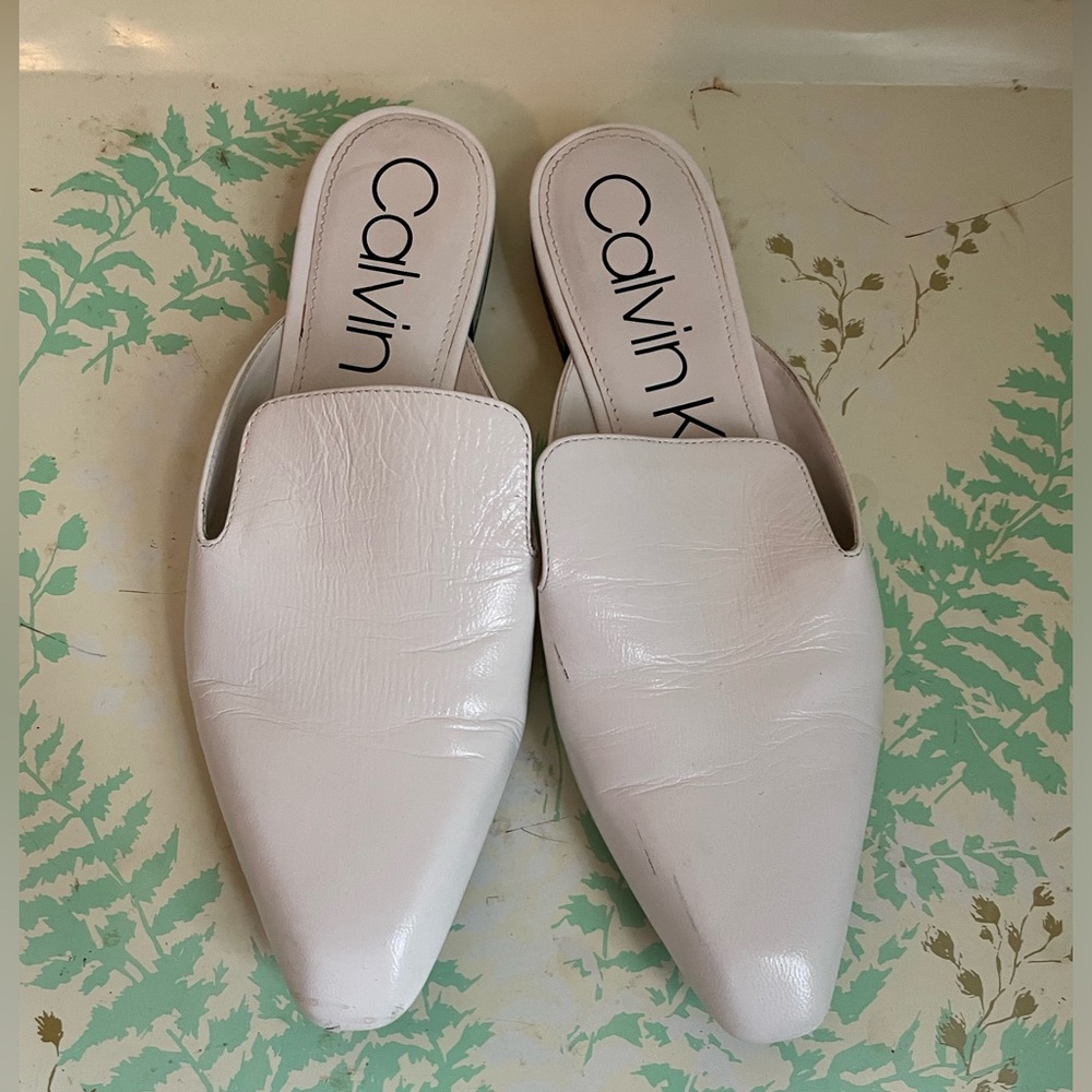 Calvin Klein Patent Leather Slip Ons